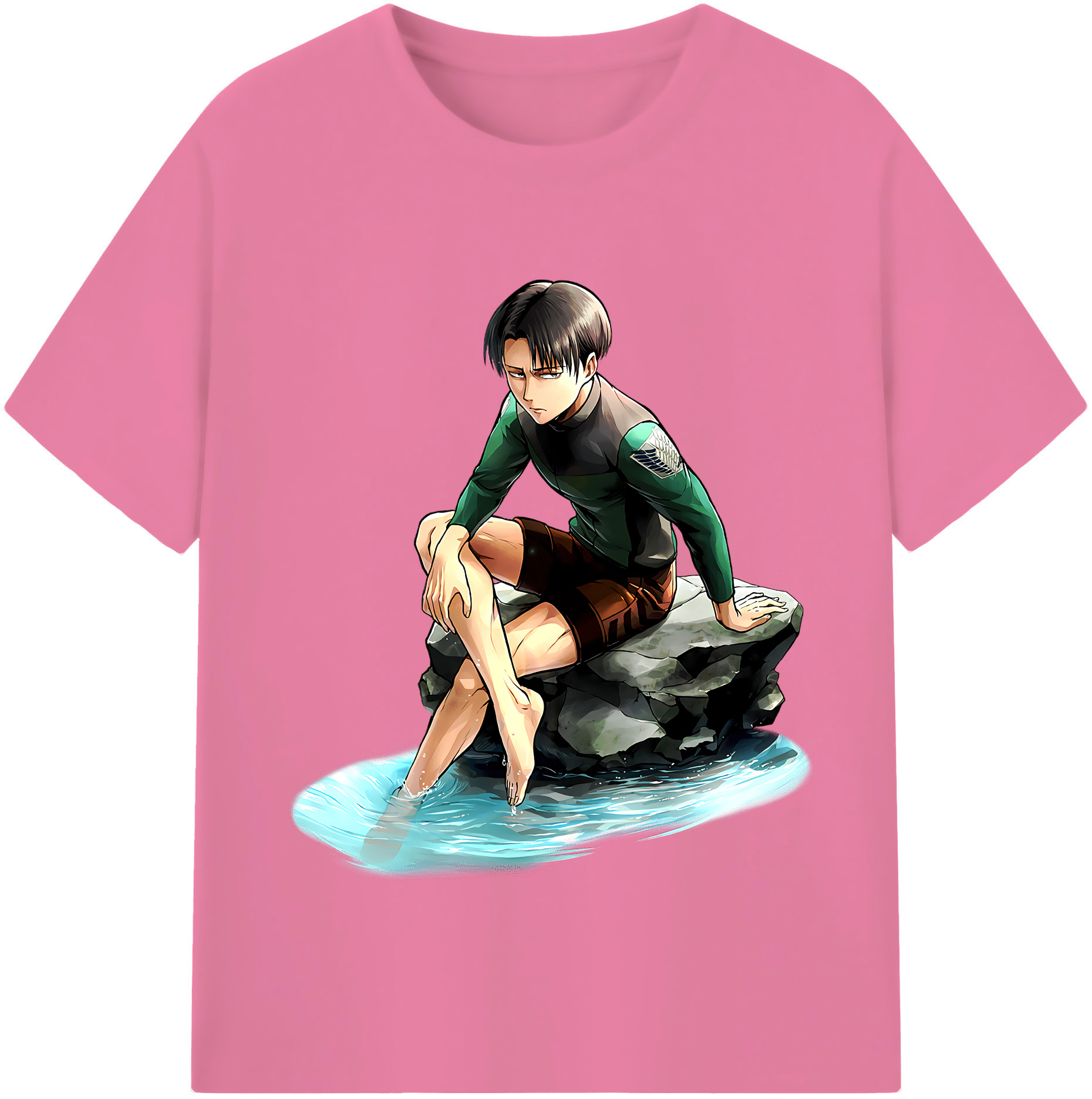 （画像用） 進撃の巨人 リヴァイ·アッカーマン Attack on Titan Levi Ackerman 綿100％半袖Tシャツ（フロントプリント）